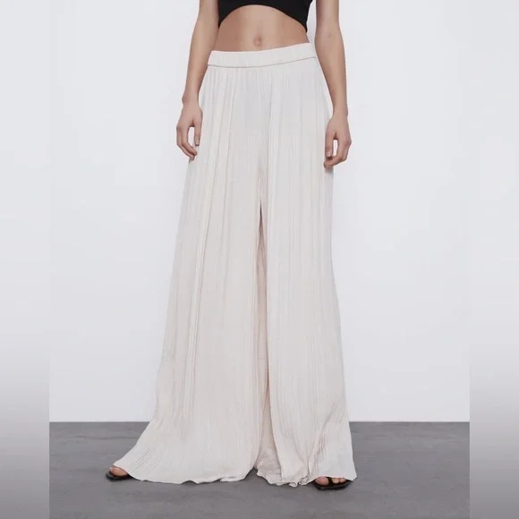 ZARA | pleated palazzo pants | XS - Picture 1 of 5
